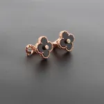 Van Cleef & Arpels Vintage Alhambra Earrings Black Onyx/Rose Gold