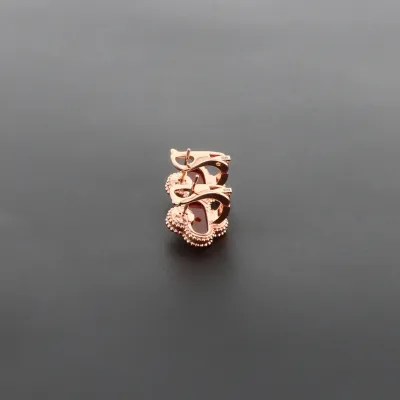 Van Cleef & Arpels Vintage Alhambra Earrings Carnelian/Rose Gold 02