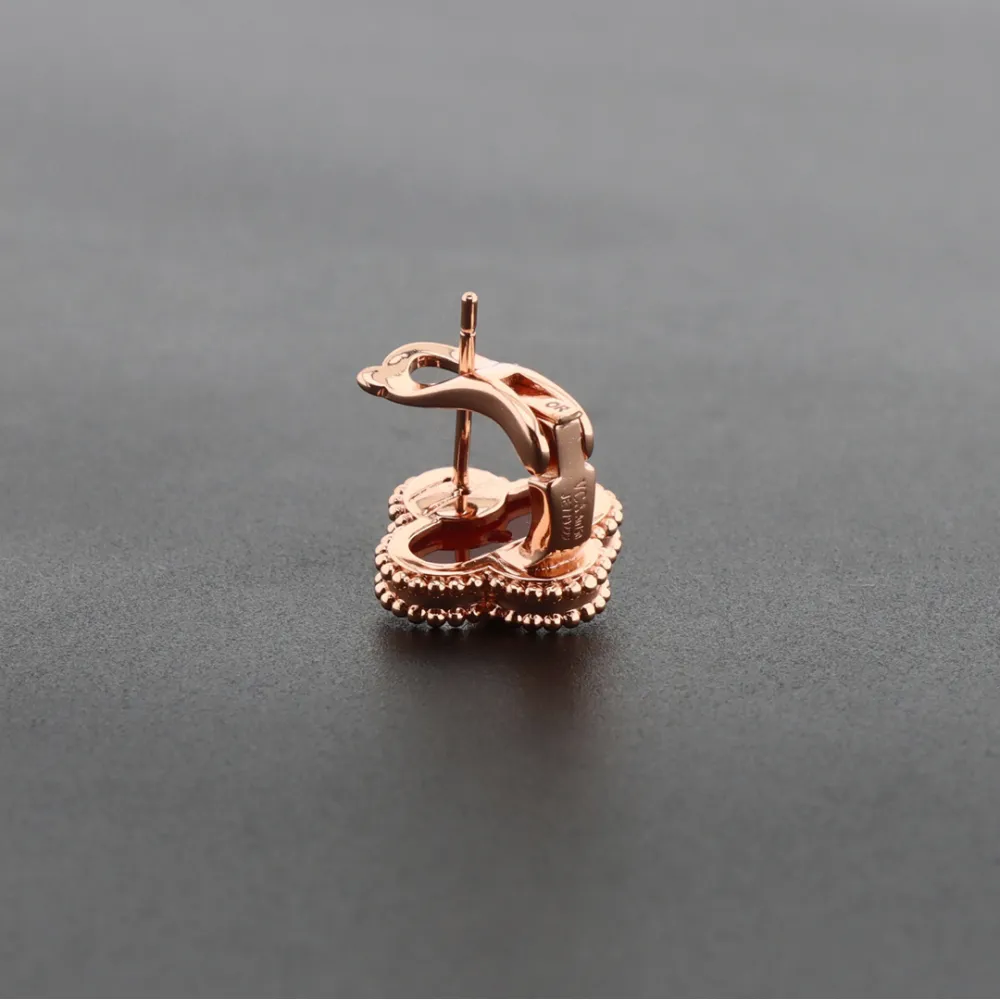 Van Cleef & Arpels Vintage Alhambra Earrings Carnelian/Rose Gold