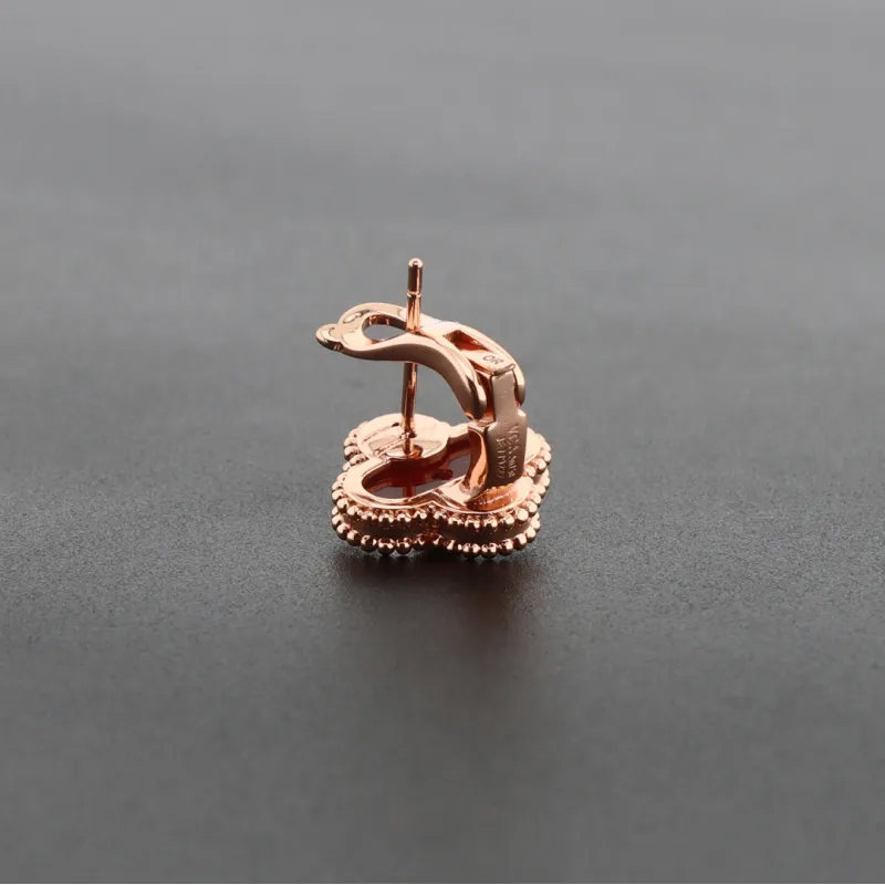 Van Cleef & Arpels Vintage Alhambra Earrings Carnelian/Rose Gold