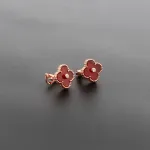 Van Cleef & Arpels Vintage Alhambra Earrings Carnelian/Rose Gold