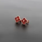 Van Cleef & Arpels Vintage Alhambra Earrings Carnelian/Rose Gold
