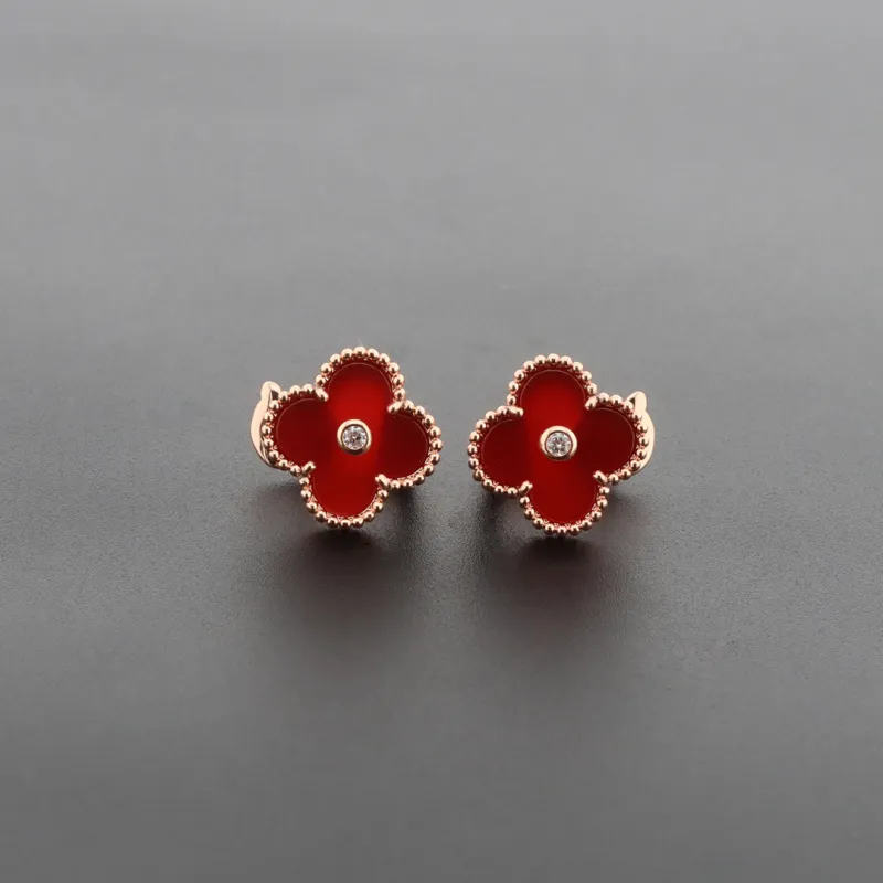 Van Cleef & Arpels Vintage Alhambra Earrings Carnelian/Rose Gold