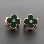 Van Cleef & Arpels Vintage Alhambra Earrings Malachite/Rose Gold