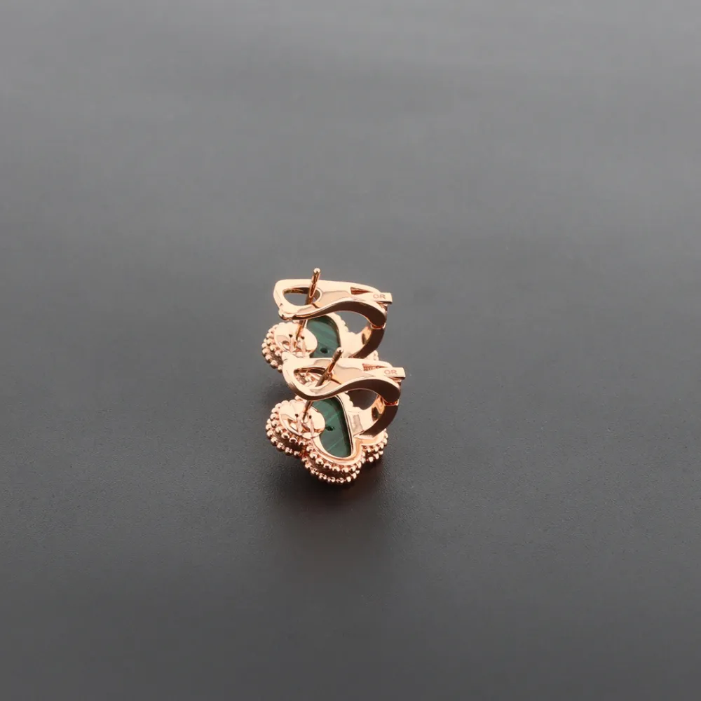 Van Cleef & Arpels Vintage Alhambra Earrings Malachite/Rose Gold