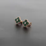 Van Cleef & Arpels Vintage Alhambra Earrings Malachite/Rose Gold