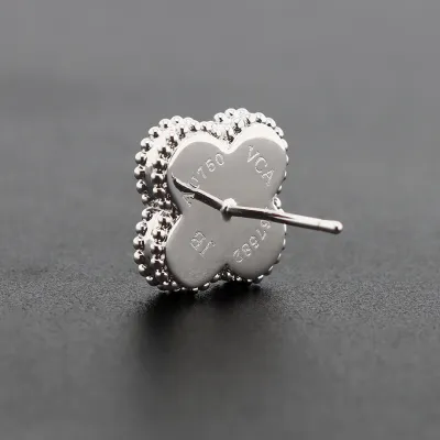 Van Cleef & Arpels Vintage Alhambra Earrings Silver 02