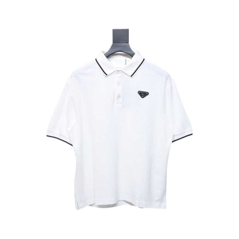 Prada Basic Letter Logo Business polo T-shirt