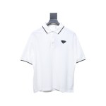 Prada Basic Letter Logo Business polo T-shirt