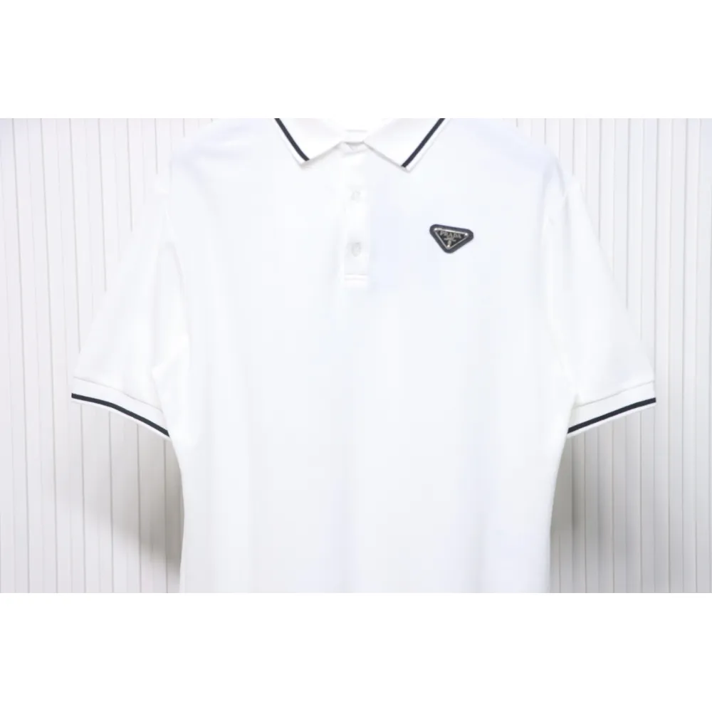 Prada Basic Letter Logo Business polo T-shirt