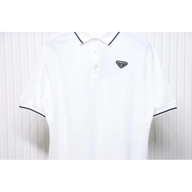Prada Basic Letter Logo Business polo T-shirt