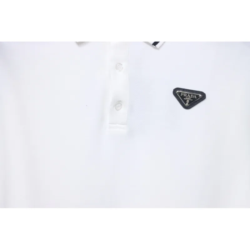 Prada Basic Letter Logo Business polo T-shirt