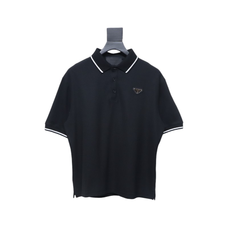 Prada Basic Letter Logo Business polo T-shirt