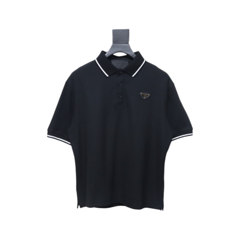 Prada Basic Letter Logo Business polo T-shirt