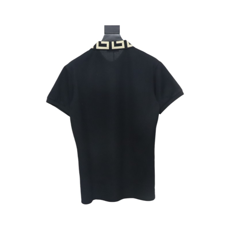 VERSACE Embroidered Logo Polo T-shirt