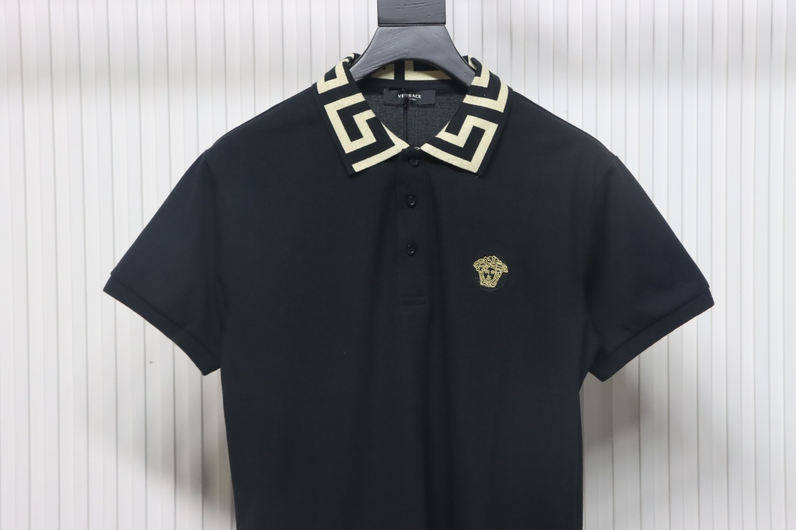 VERSACE Embroidered Logo Polo T-shirt