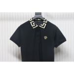 VERSACE Embroidered Logo Polo T-shirt