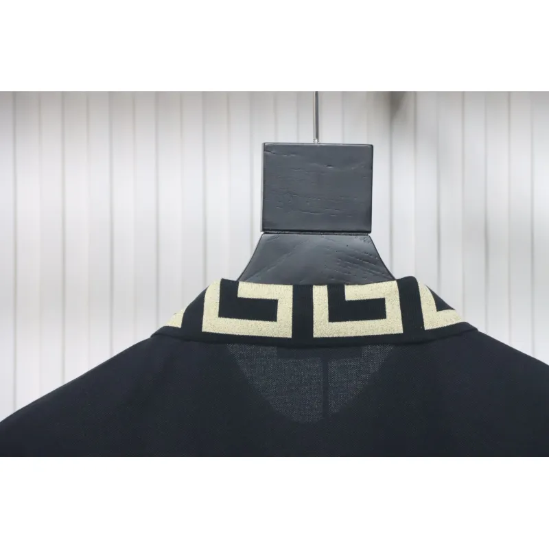 VERSACE Embroidered Logo Polo T-shirt