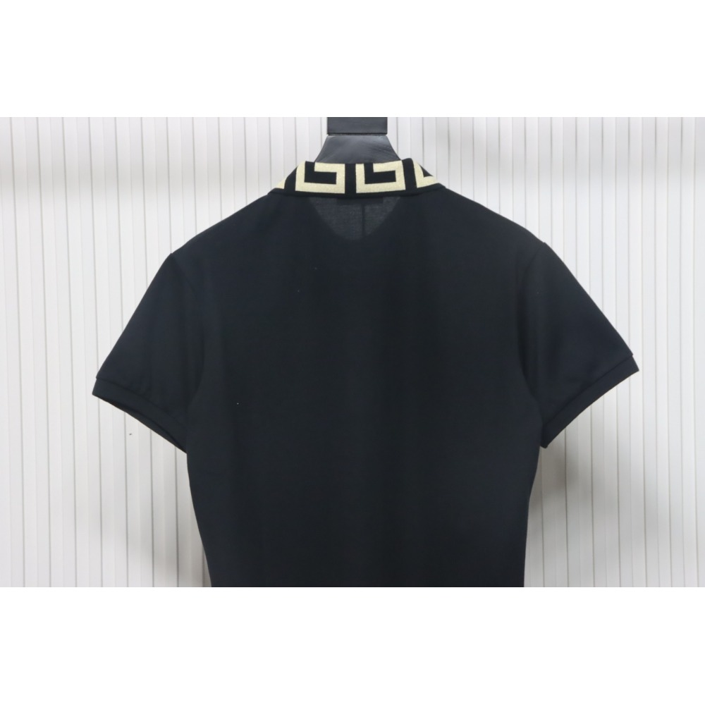 VERSACE Embroidered Logo Polo T-shirt