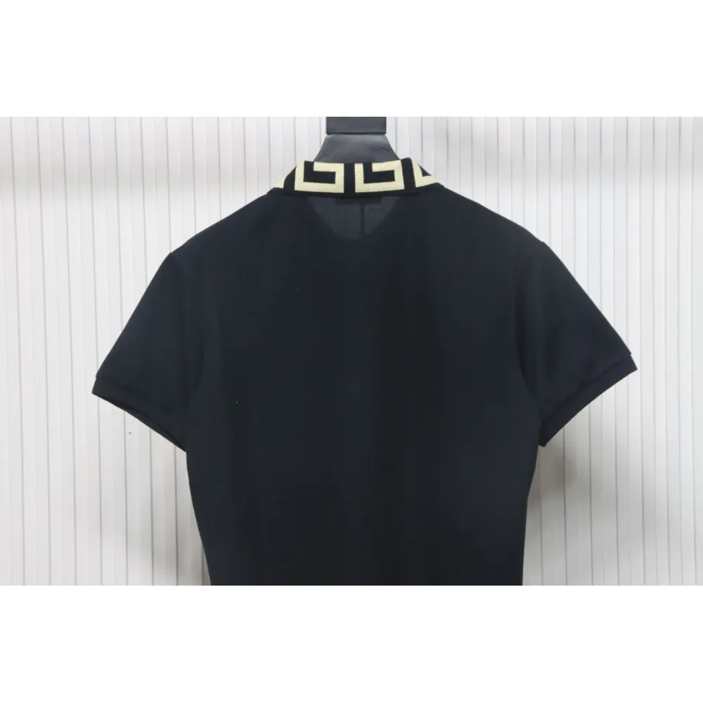 VERSACE Embroidered Logo Polo T-shirt