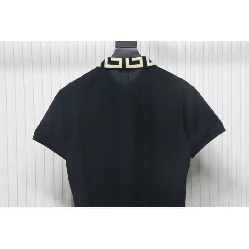 VERSACE Embroidered Logo Polo T-shirt