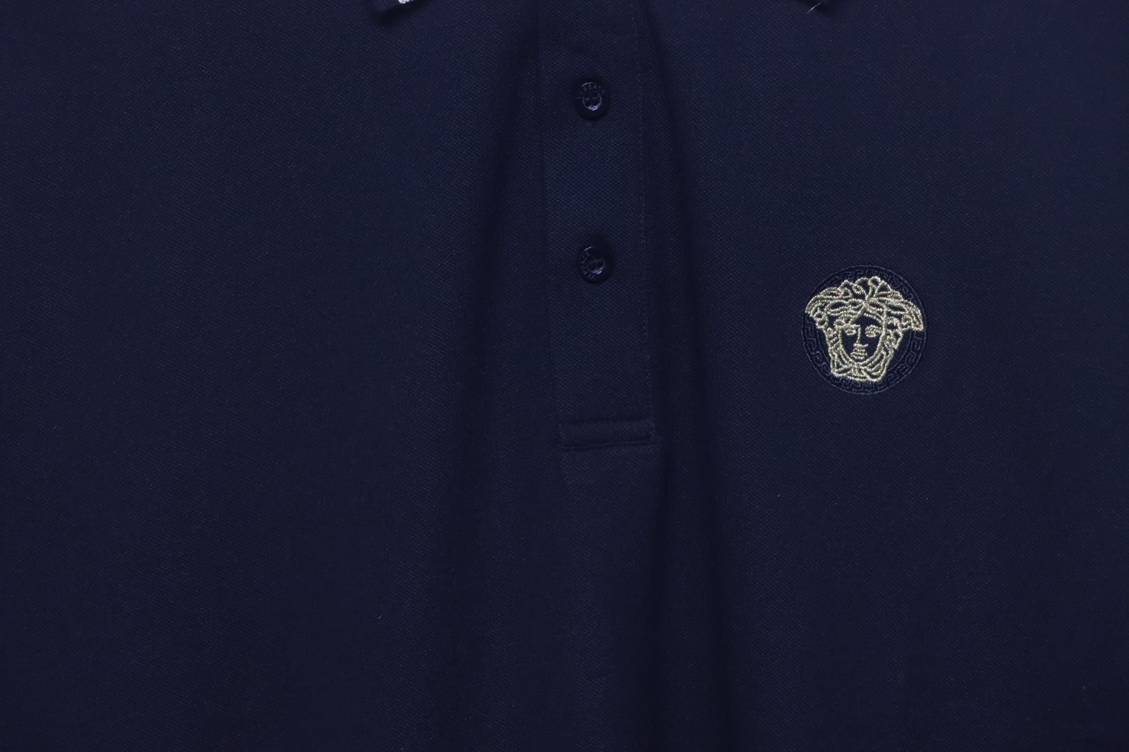 VERSACE Embroidered Logo Polo T-shirt