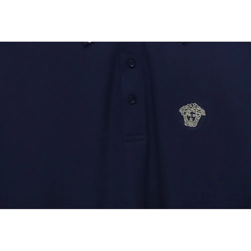 VERSACE Embroidered Logo Polo T-shirt