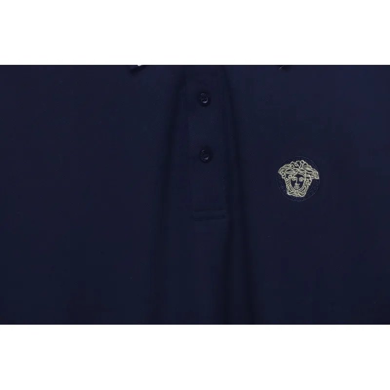 VERSACE Embroidered Logo Polo T-shirt