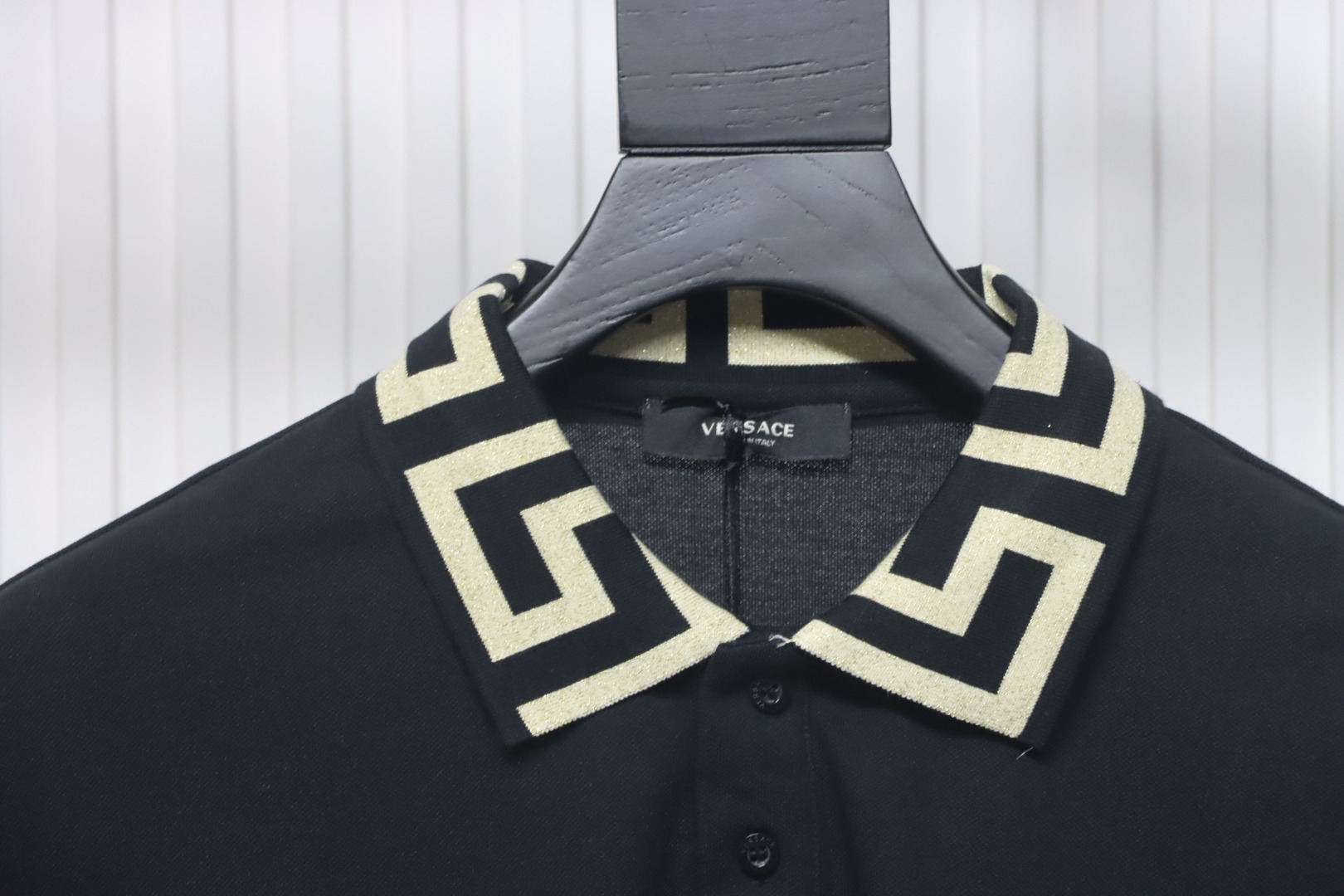 VERSACE Embroidered Logo Polo T-shirt