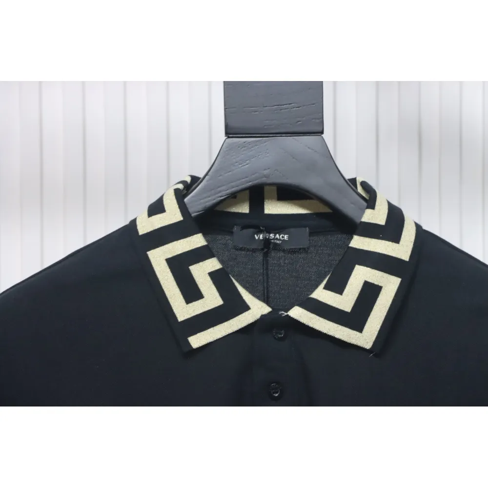 VERSACE Embroidered Logo Polo T-shirt