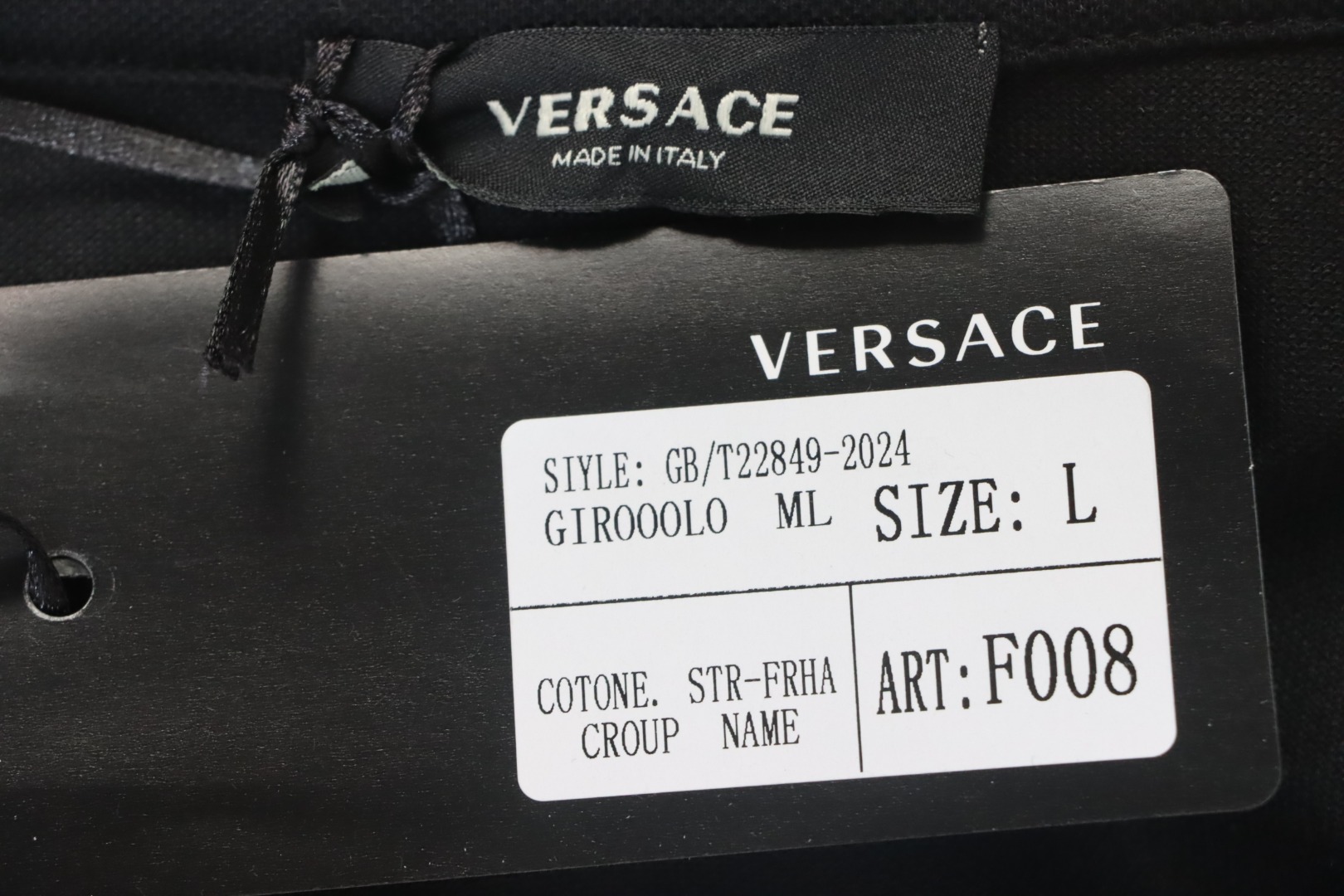 VERSACE Embroidered Logo Polo T-shirt