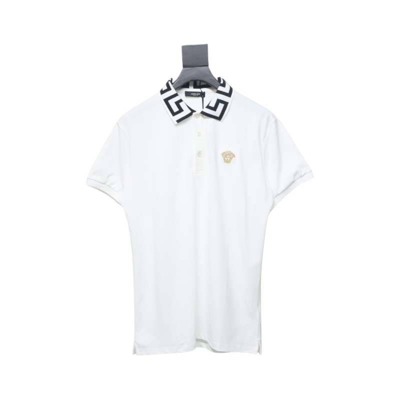 VERSACE Embroidered Logo Polo T-shirt