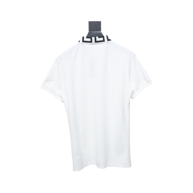 VERSACE Embroidered Logo Polo T-shirt