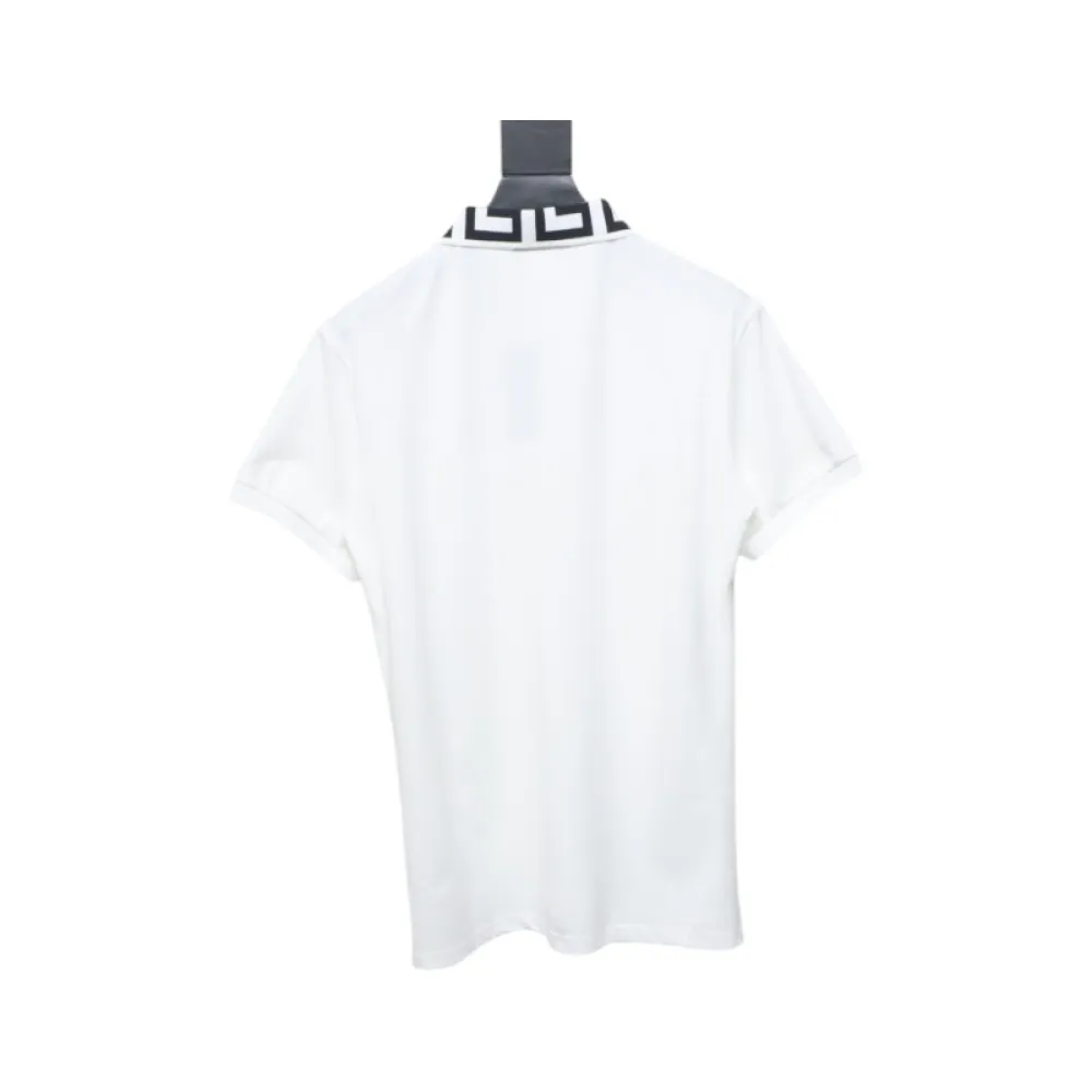 VERSACE Embroidered Logo Polo T-shirt