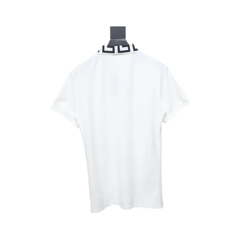 VERSACE Embroidered Logo Polo T-shirt