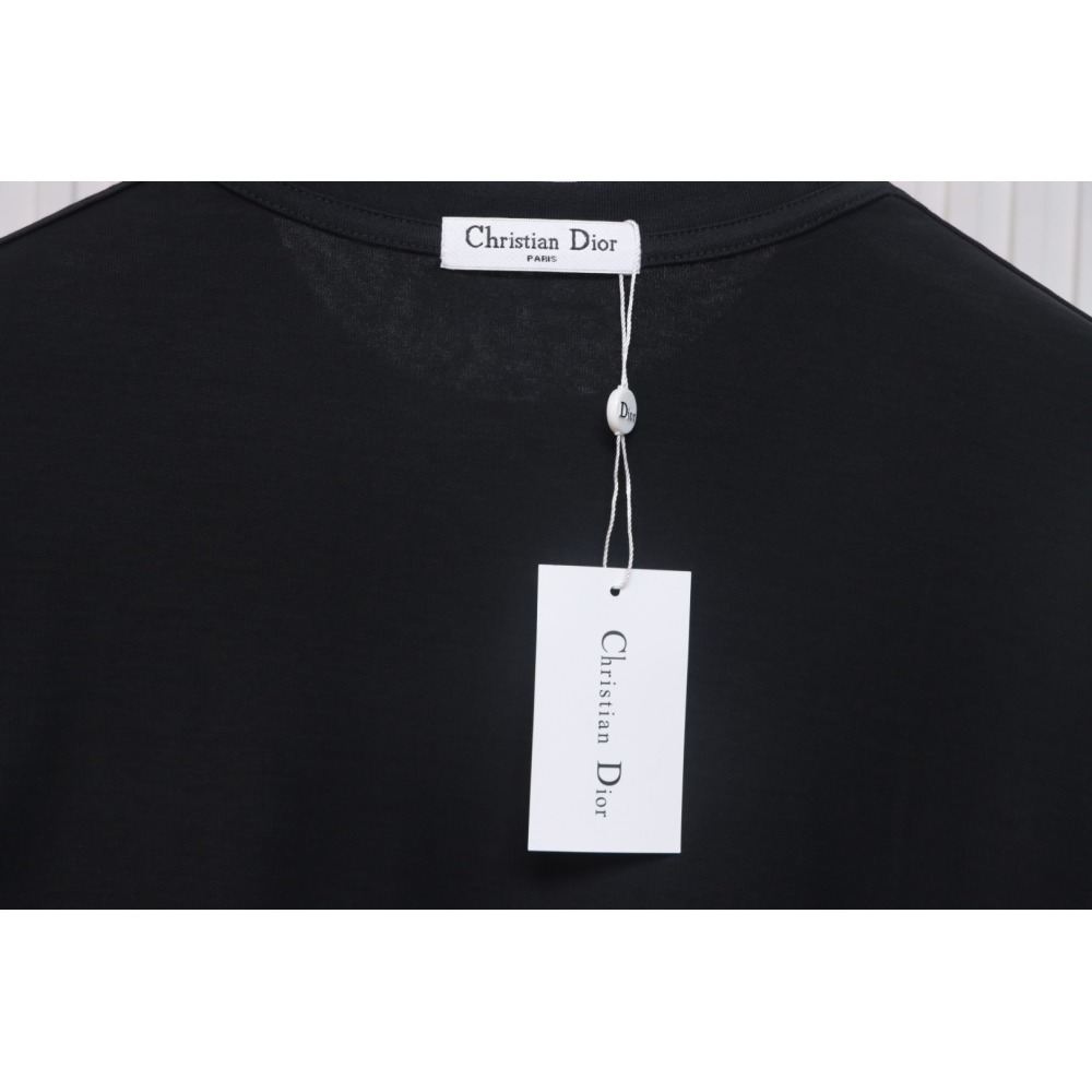 Dior 25ss Hand-painted Letters T-shirt Black