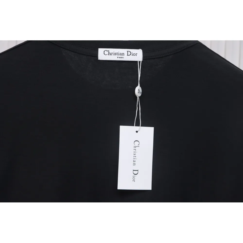 Dior 25ss Hand-painted Letters T-shirt Black