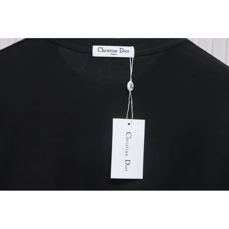 Dior 25ss Hand-painted Letters T-shirt Black