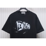 Dior 25ss Hand-painted Letters T-shirt Black