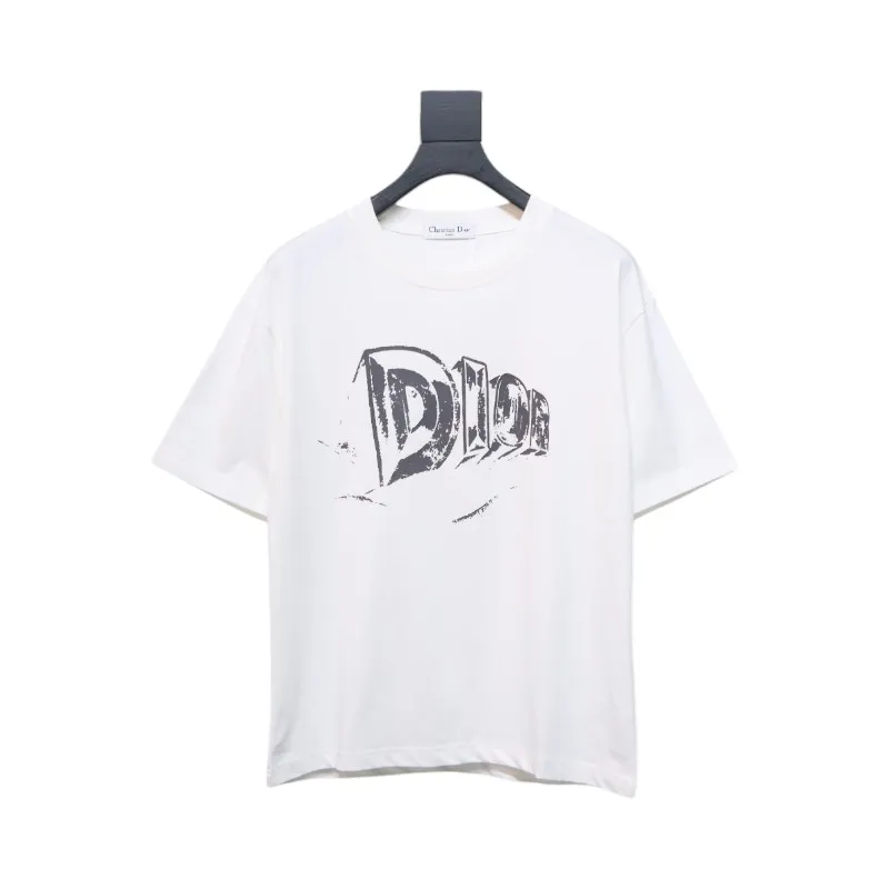 Dior 25ss Hand-painted Letters T-shirt White