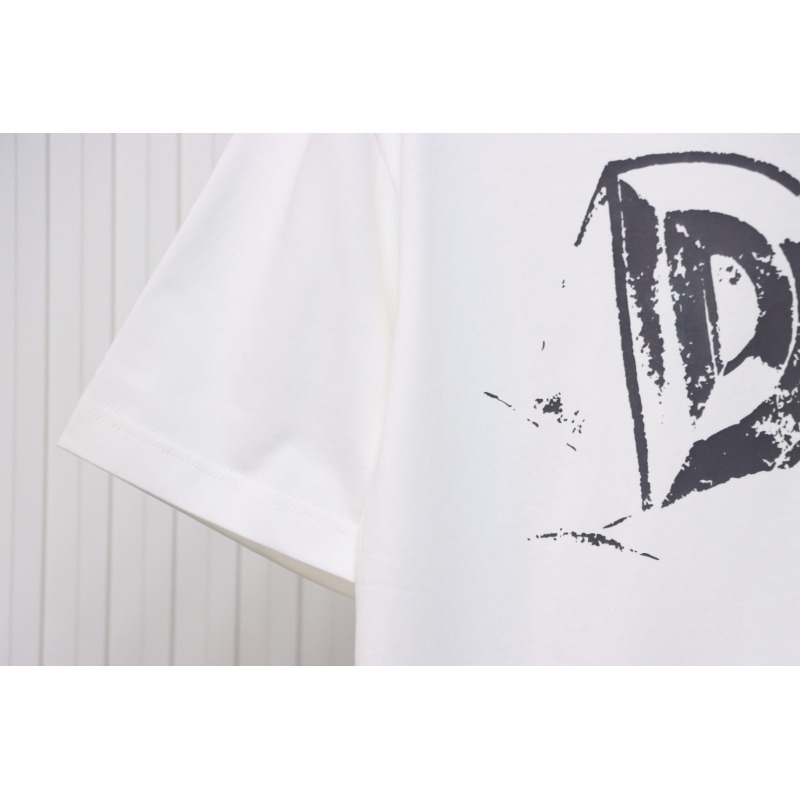 Dior 25ss Hand-painted Letters T-shirt White