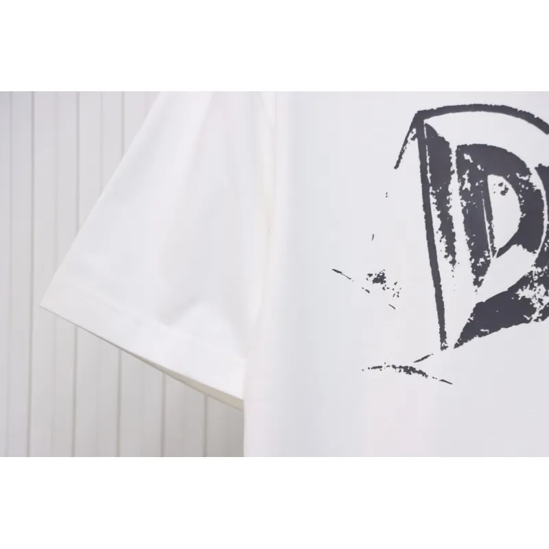 Dior 25ss Hand-painted Letters T-shirt White