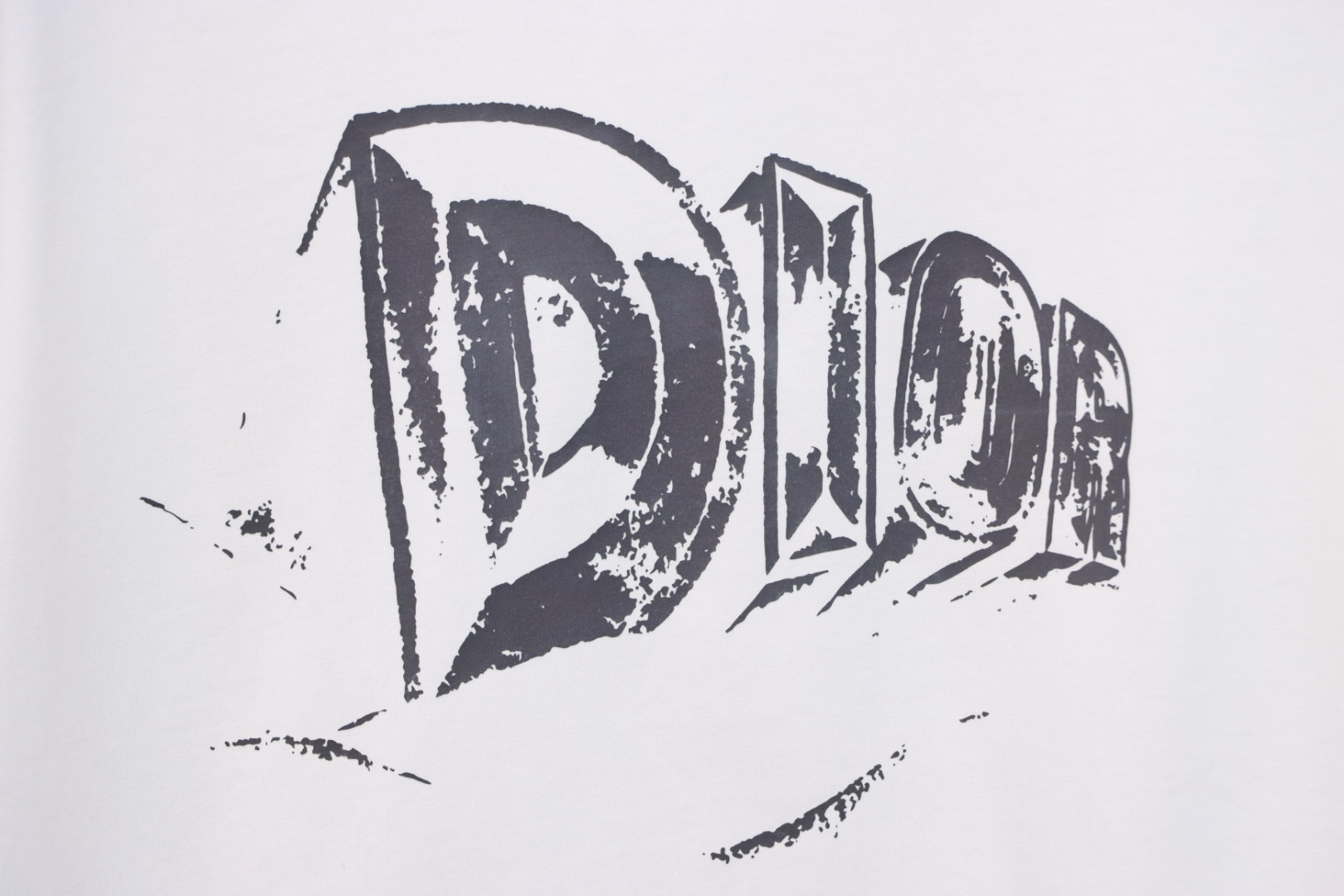Dior 25ss Hand-painted Letters T-shirt White