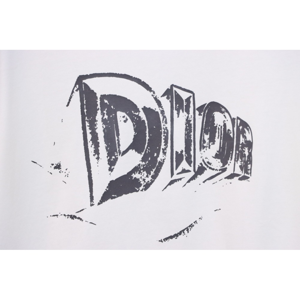 Dior 25ss Hand-painted Letters T-shirt White