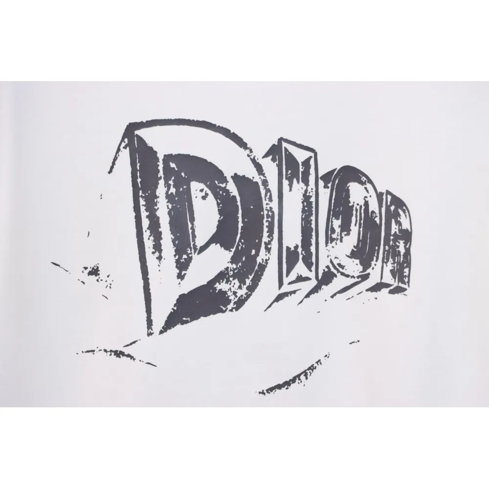 Dior 25ss Hand-painted Letters T-shirt White