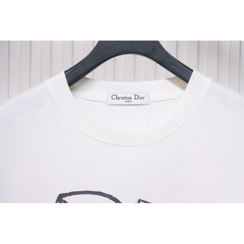 Dior 25ss Hand-painted Letters T-shirt White
