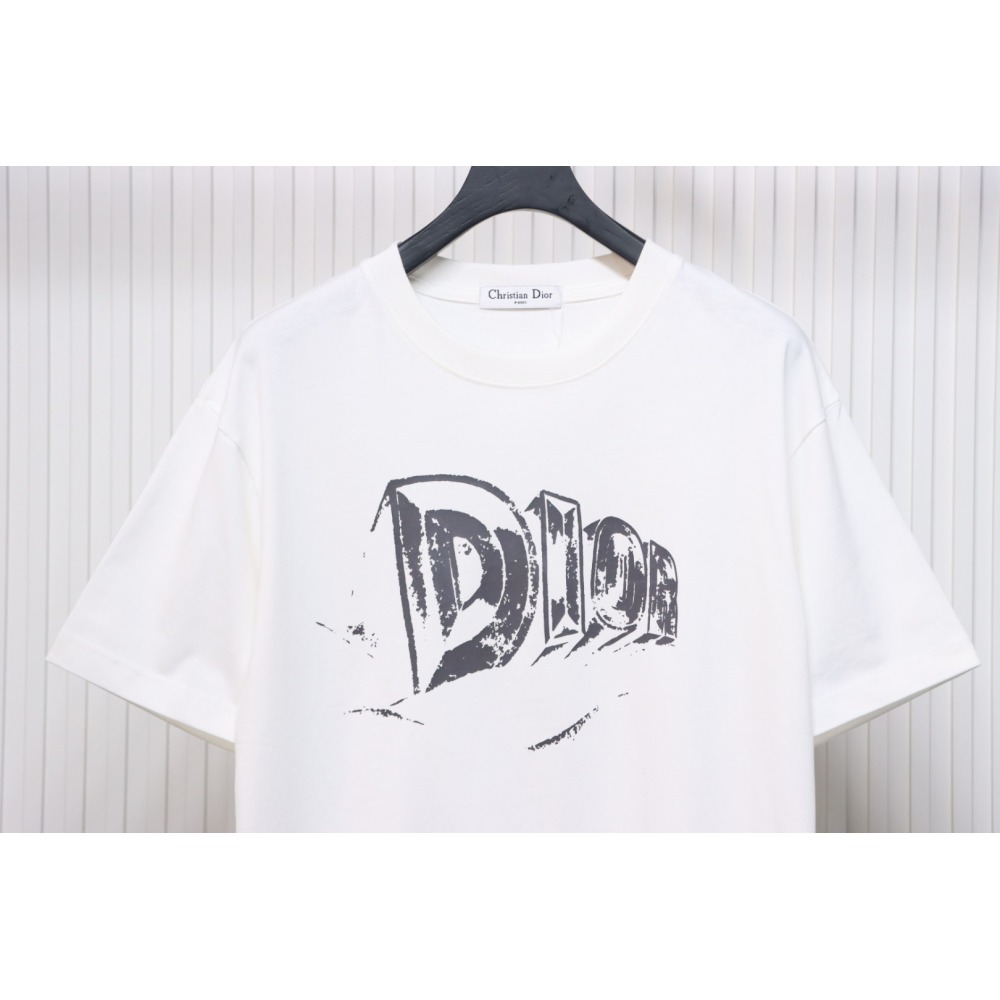 Dior 25ss Hand-painted Letters T-shirt White