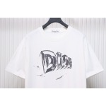 Dior 25ss Hand-painted Letters T-shirt White