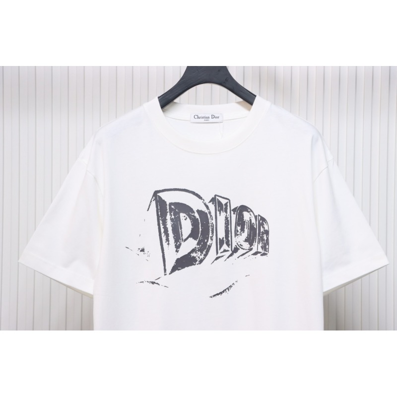 Dior 25ss Hand-painted Letters T-shirt White