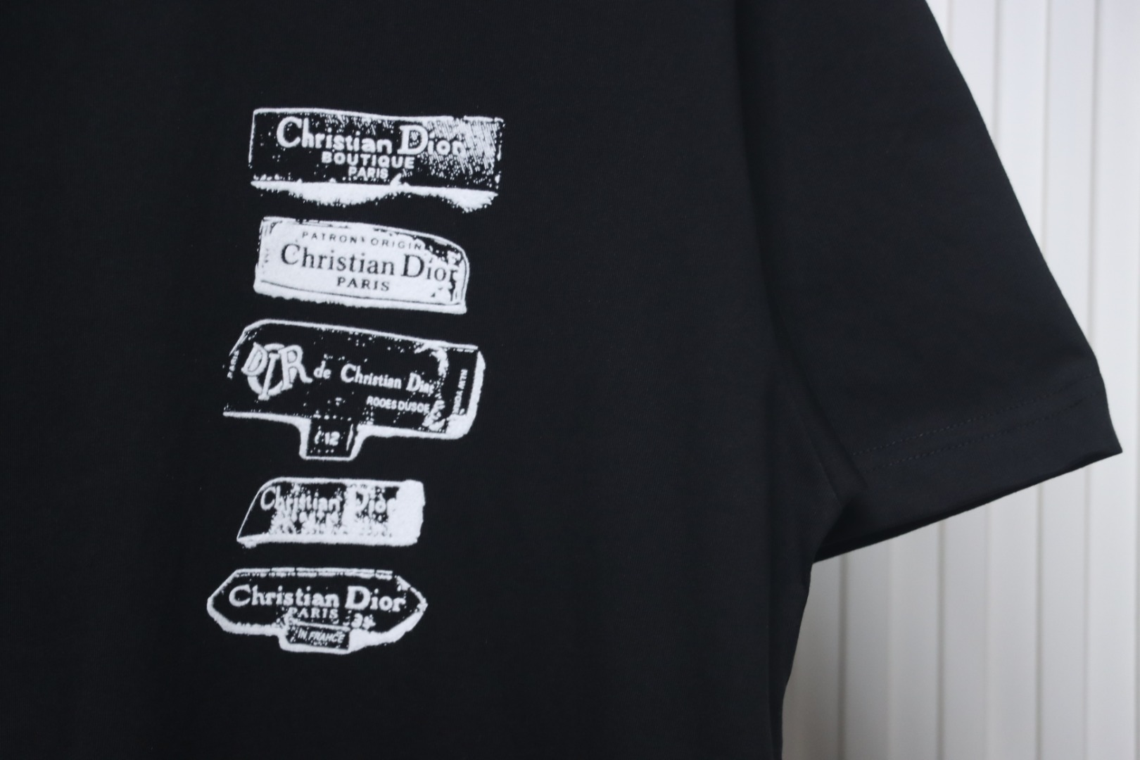 Dior Flocking printing T-shirt Black